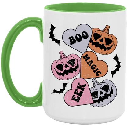 Boo, Magic, Eek, Hearts ceramic coffee mug, product photo 4