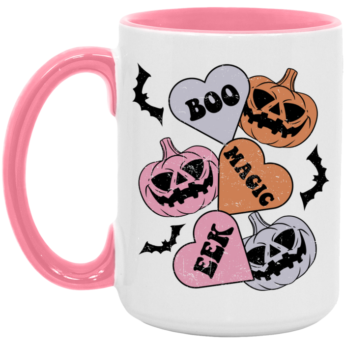 Boo, Magic, Eek, Hearts ceramic coffee mug, product photo 5