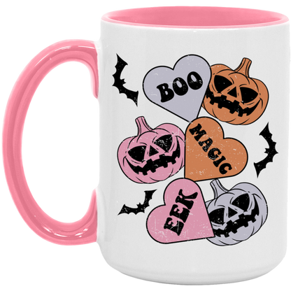 Boo, Magic, Eek, Hearts ceramic coffee mug, product photo 5
