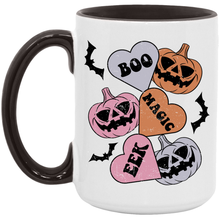 Boo, Magic, Eek, Hearts ceramic coffee mug, product photo 6