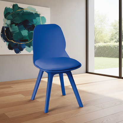 Cafe Chair in Blue Legs Base PP Molded
