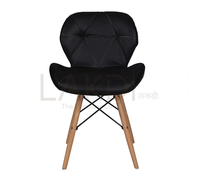 Cafe Chair With Medium Back Wooden Legs Base -