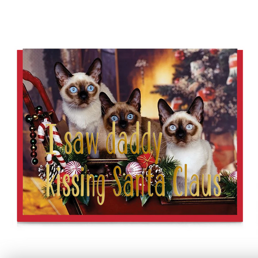 Card - I Saw Daddy Kissing Santa Claus