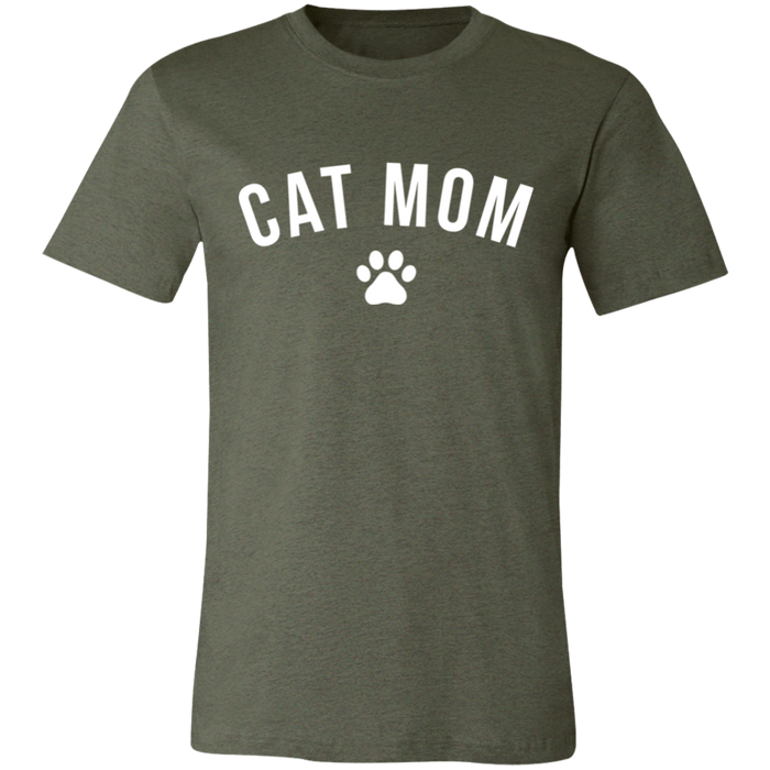 Cat Mom graphic t-shirt in Heather Military Green