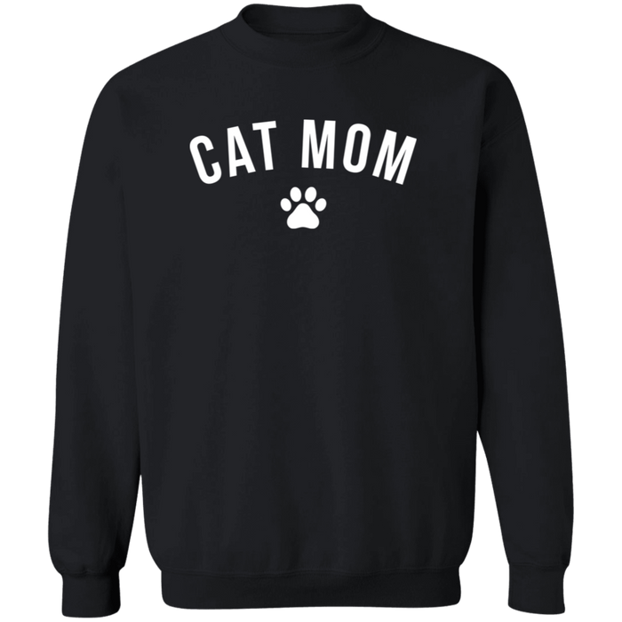 Cat Mom crewneck sweatshirt in Black
