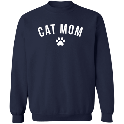 Cat Mom crewneck sweatshirt in Navy