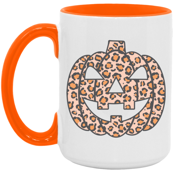 Cheetah Pumpkin ceramic coffee mug