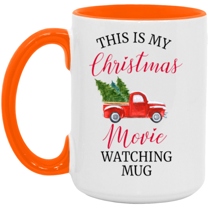 Christmas Movie Watching ceramic coffee mug, product photo 2