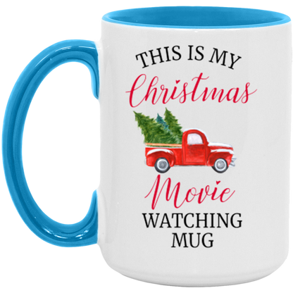 Christmas Movie Watching ceramic coffee mug, product photo 4