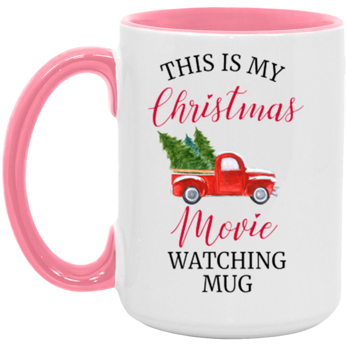 Christmas Movie Watching ceramic coffee mug, product photo 5