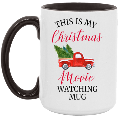 Christmas Movie Watching ceramic coffee mug, product photo 6