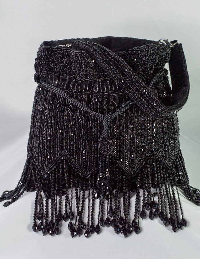 Classy Black Hand Embellished Potli