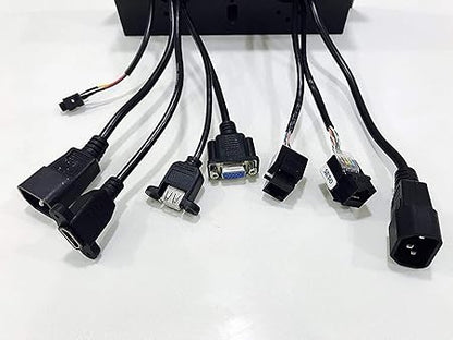 Conference Table Connectivity and Data Box Pop Up Box/Cable Cubby with HDMI, VGA, Audio, LAN and Power Ports (Black)