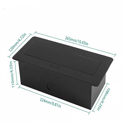 Conference Table Pop Up Box Retractable and Power Socket with Fast Charging USB (Black)