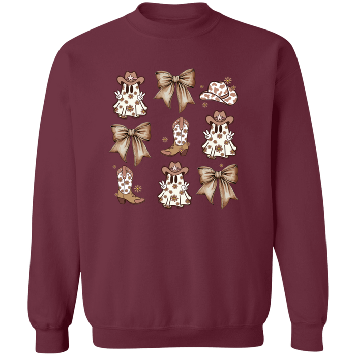 Country Ghost Bows crewneck sweatshirt in Maroon
