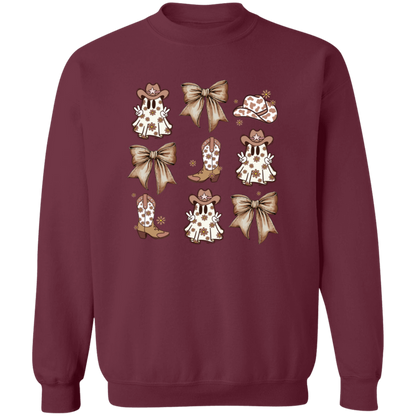 Country Ghost Bows crewneck sweatshirt in Maroon
