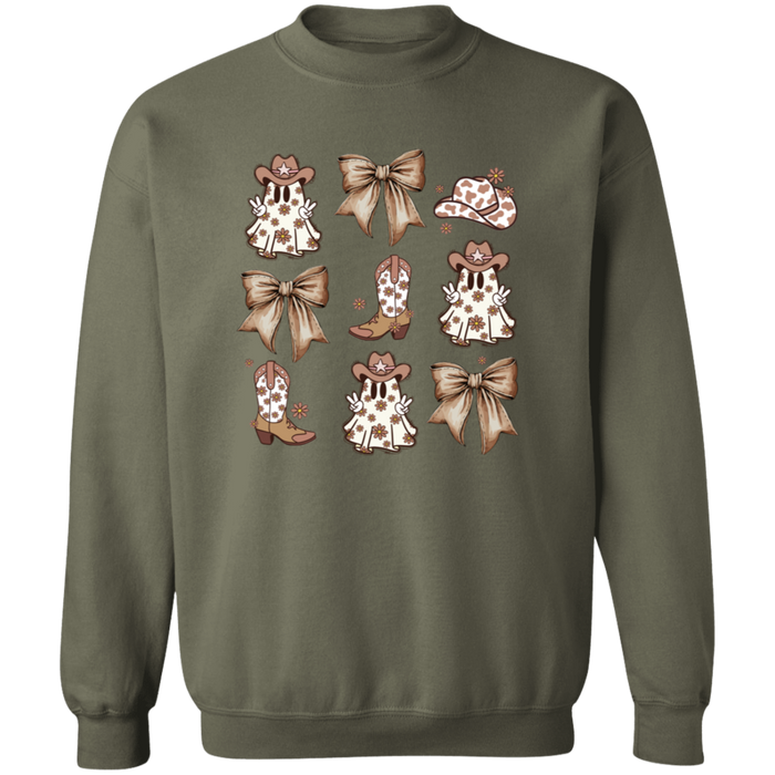 Country Ghost Bows crewneck sweatshirt in Military Green