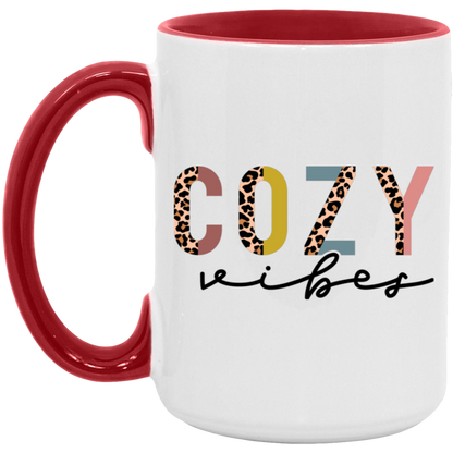 Cozy Vibes Leopard Colored ceramic coffee mug