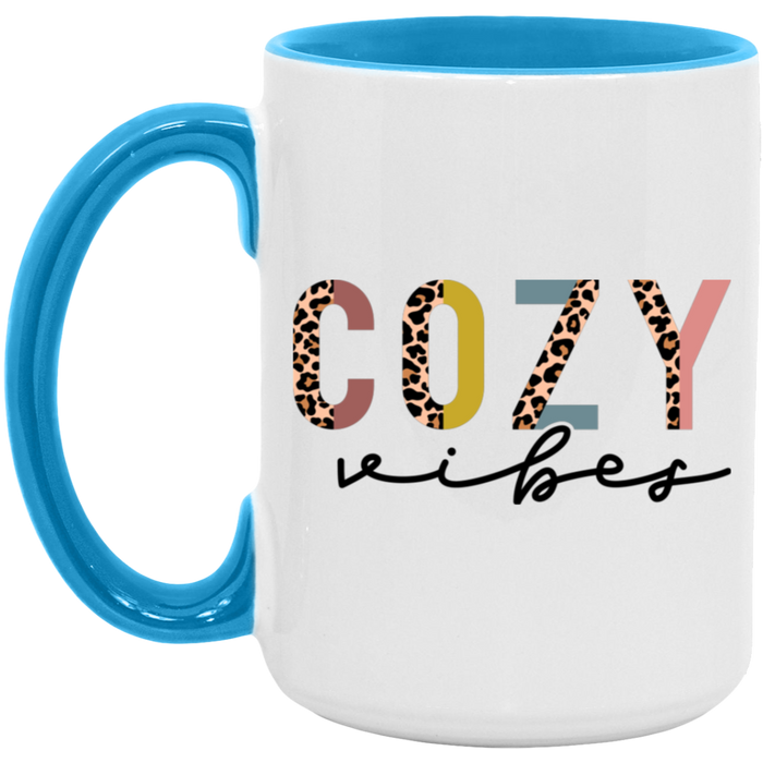 Cozy Vibes Leopard Colored ceramic coffee mug, product photo 2
