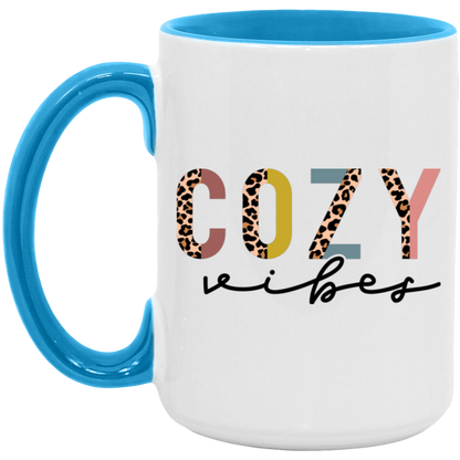 Cozy Vibes Leopard Colored ceramic coffee mug, product photo 2