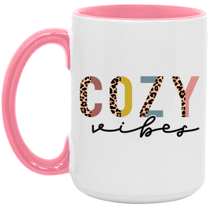 Cozy Vibes Leopard Colored ceramic coffee mug, product photo 4