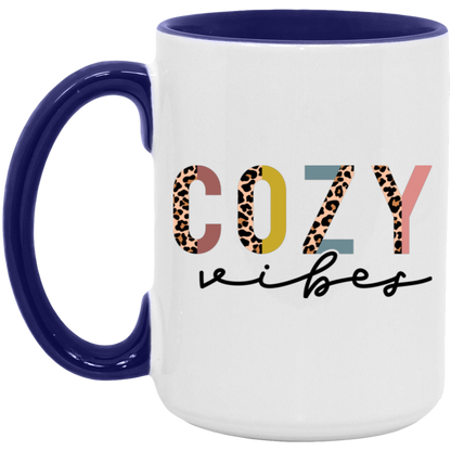 Cozy Vibes Leopard Colored ceramic coffee mug, product photo 6