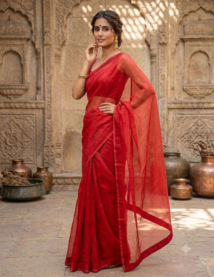 Crimson Red Saree