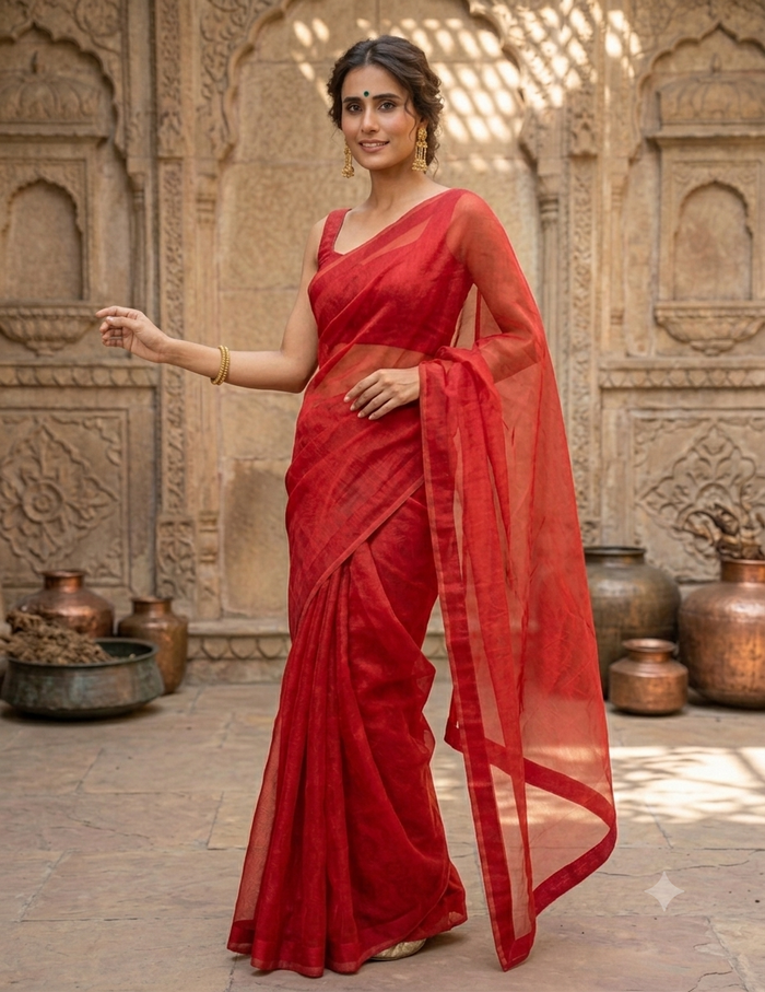 Crimson Red Saree