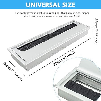 Desk Hole Cap Square Desk Hole Cover Cable Management Aluminum Office Desk Cable Hole Cap Retrofit