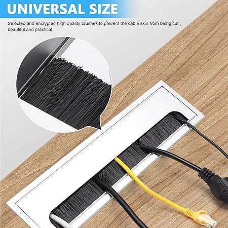 Desk Hole Cap Square Desk Hole Cover Cable Management Aluminum Office Desk Cable Hole Cap Retrofit