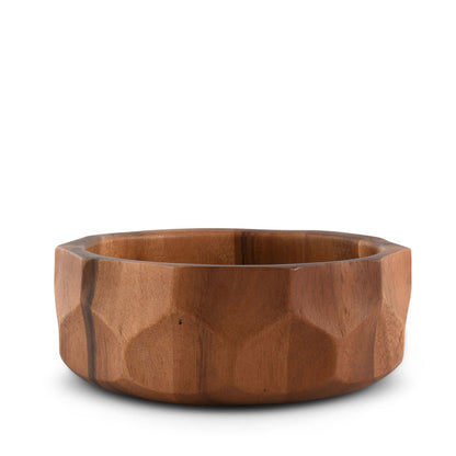 Diamond Pattern Single Acacia  Wood Salad Bowl