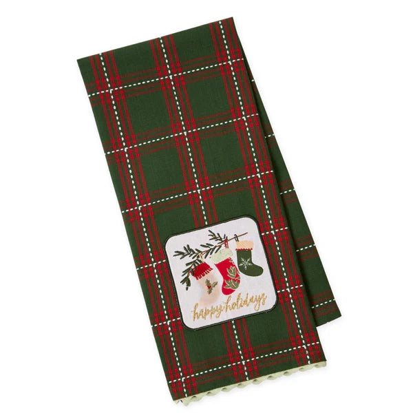 DII Embellished Dishtowel: Holiday Stockings