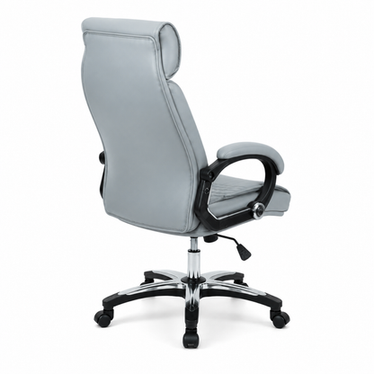 Director and Executive Office Chair with Adjustable Height, High Back Leatherette with Nylon Base