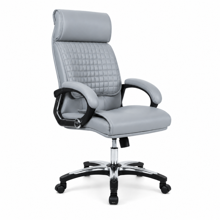 Director and Executive Office Chair with Adjustable Height, High Back Leatherette with Nylon Base