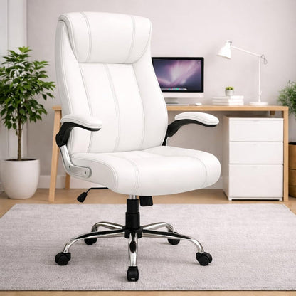 High Back / Leatherette / White