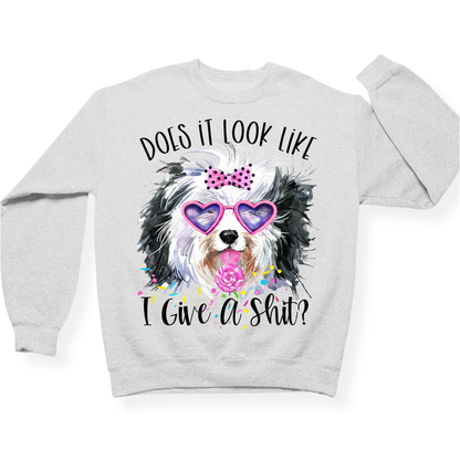 Does It Look Like I Give A Shit Crewneck