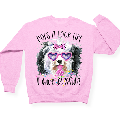 Does It Look Like I Give A Shit Crewneck