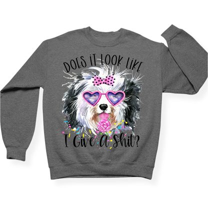 Does It Look Like I Give A Shit Crewneck