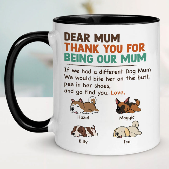 Dog mom mug, Mother's Day gift for dog lovers - Bite on butt, custom photo, custom coffee cup