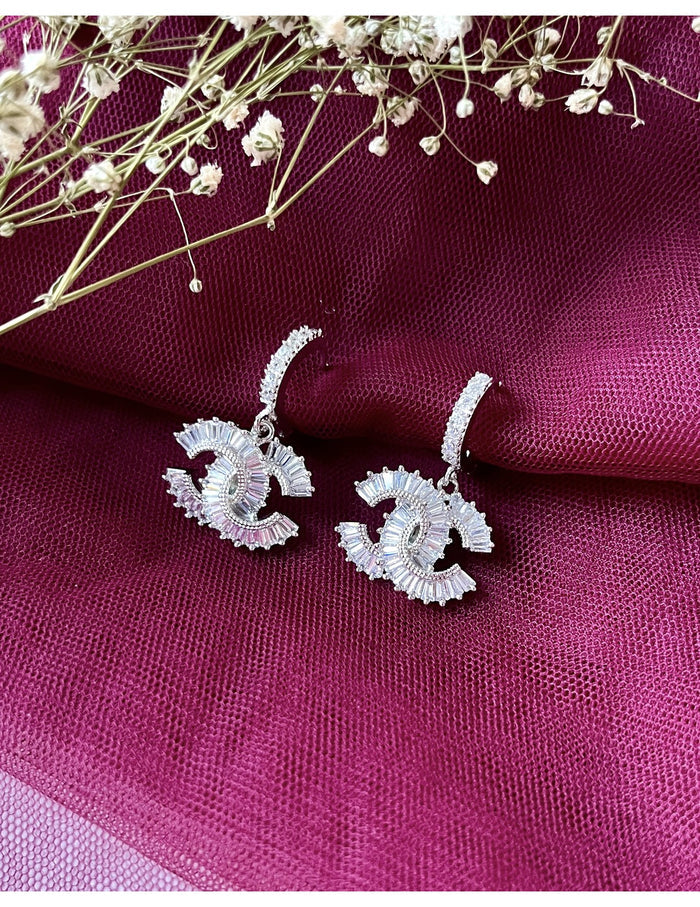 Double  C Crossed Earrings