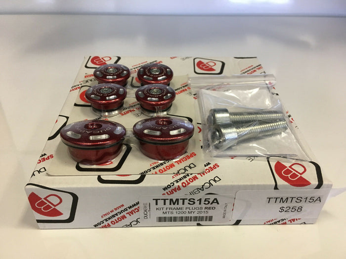 Ducabike Ducati Multistrada 1200 Frame Plug Caps Bicolour Red NEW TTMTS15A