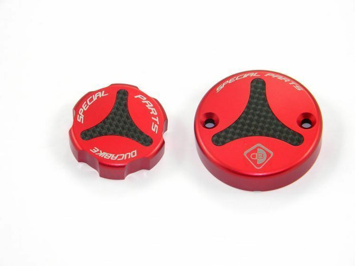 DUCABIKE Fluid Reservoir Caps - Red - TLS01A NEW MADE IN ITALY Quality billet
