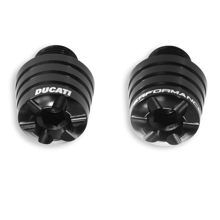 Ducati Performance Panigale Anodized Billet Aluminium HandleBar Weights - Black, Part # 97380031A
