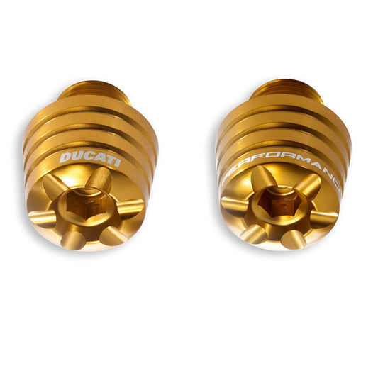 Ducati Performance Panigale Anodized Billet Aluminium Handlebar Weights - Gold, Part # 97380011A