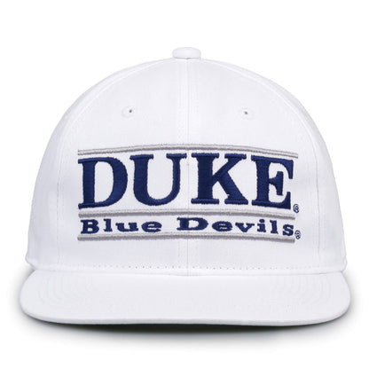 Duke Retro Bar snapback hat in white, front view
