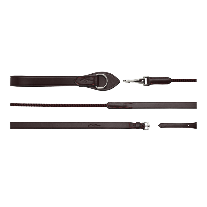 Dy'on New English Collection 5/8" Leather/Nylon Draw Reins - Equiluxe Tack