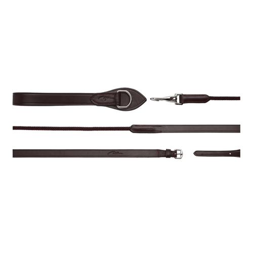 Dy'on New English Collection 5/8" Leather/Nylon Draw Reins - Equiluxe Tack