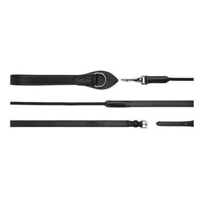 Dy'on New English Collection 5/8" Leather/Nylon Draw Reins - Equiluxe Tack