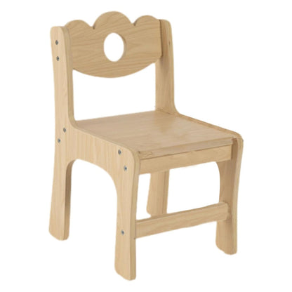 Eco-Friendly Natural Wood Kids Chair - Scalloped Back and Sturdy Design for Toddler Playrooms
