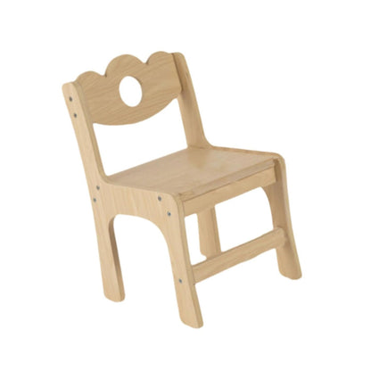 Eco-Friendly Natural Wood Kids Chair - Scalloped Back and Sturdy Design for Toddler Playrooms